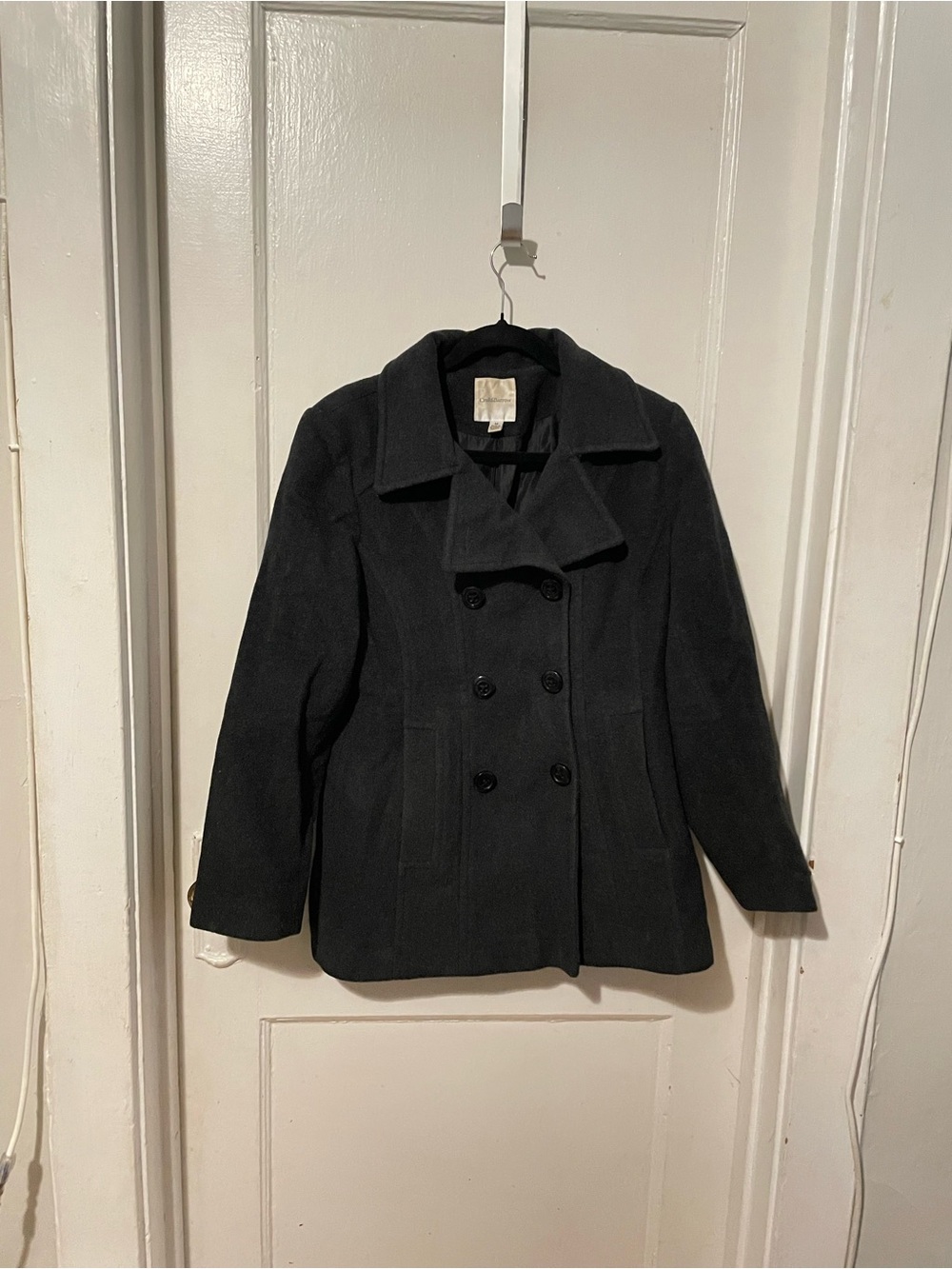 croft & barrow Black Double-Breasted Peacoat